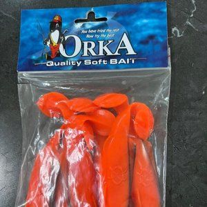 PACK OF ORKA SOFT LURES/PACK OF SIX (6) ORKA QUALITY SOFT BAITS ORANGE